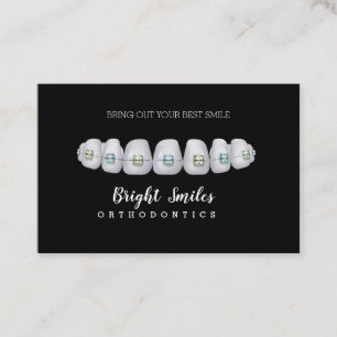 Tarjeta de visita estándar ortodoncista Braces Den