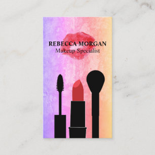 Tarjeta De Visita Estanque de besos rojos   Cepillos de maquillaje