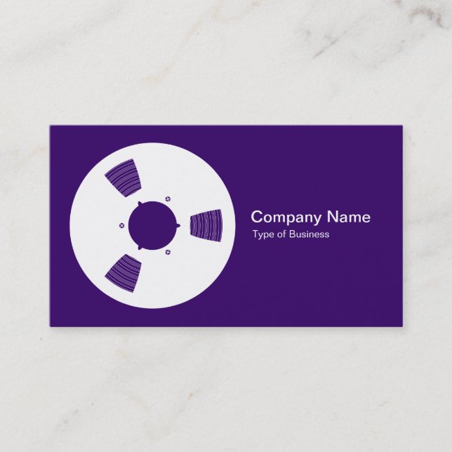 Tarjeta De Visita Estanque de cinta: blanco sobre morado profundo (Anverso)