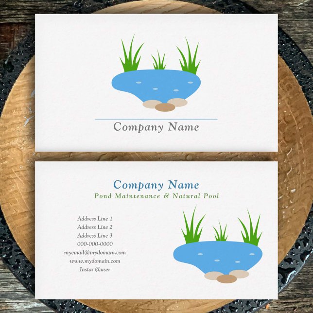 Tarjeta De Visita Estanques y estanques naturales (Pond and Natural Pool Business Card)