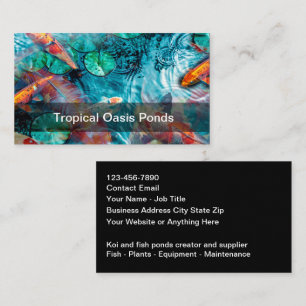Tarjeta De Visita Estanques Y Jardines Tropicales De Pescado