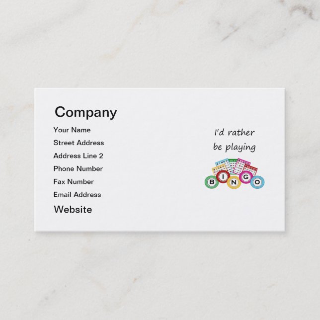 Tarjeta De Visita Estaría jugando bastante bingo (Anverso)
