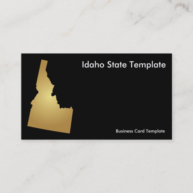 Tarjeta de visita estatal Idaho Metallic Gold (Anverso)