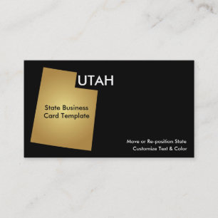 Tarjeta de visita estatal Utah oro metálico