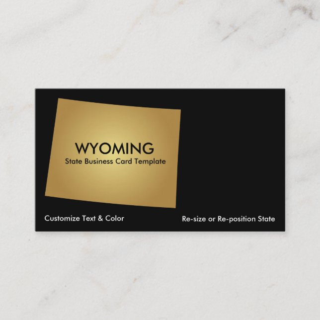 Tarjeta de visita estatal Wyoming oro metálico (Anverso)