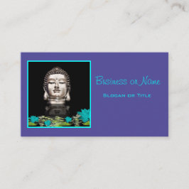 Tarjeta De Visita Estatua de cabeza de Buda Plateado