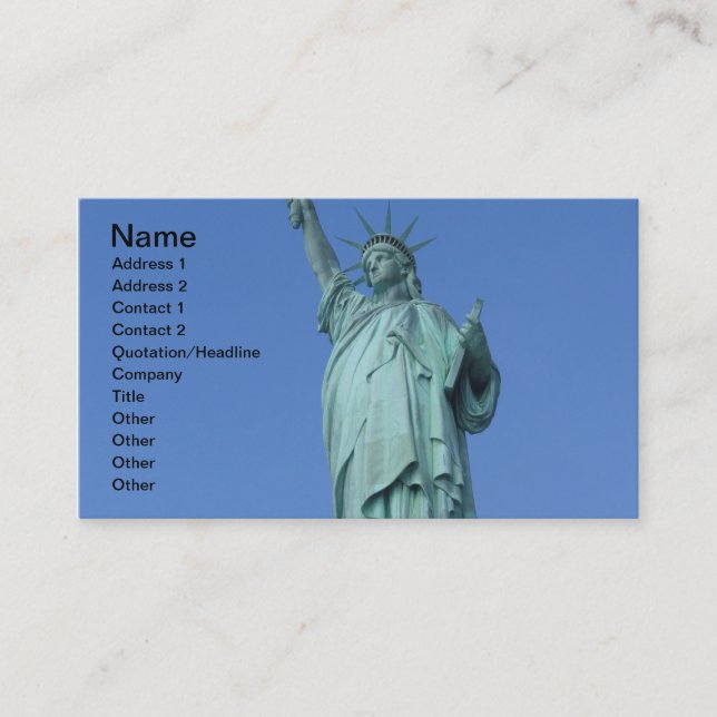 Tarjeta De Visita Estatua de la Libertad (Anverso)