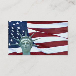Tarjeta De Visita Estatua de la libertad y de la bandera americana