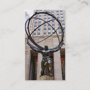 Tarjeta De Visita Estatua del atlas, centro de Rockefeller, NYC