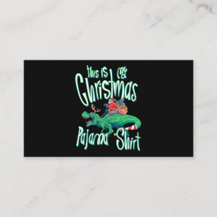 Tarjeta De Visita Este es mi Navidad Pajama Shirt Funny Santa Dino