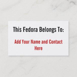 Tarjeta De Visita Este Fedora pertenece a