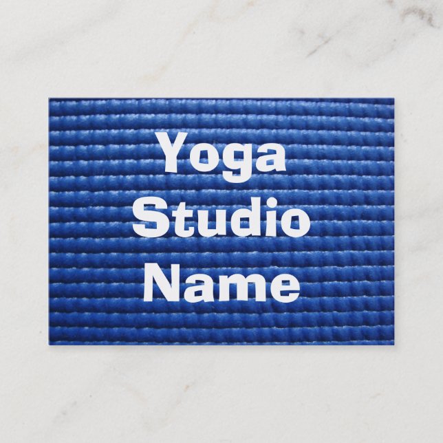 Tarjeta De Visita Estera pegajosa azul de la yoga (Anverso)