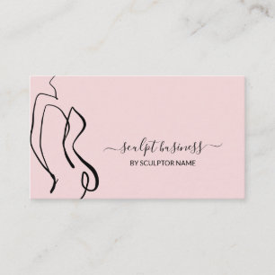 Tarjeta De Visita Estética de contorneado de escultura corporal Pink