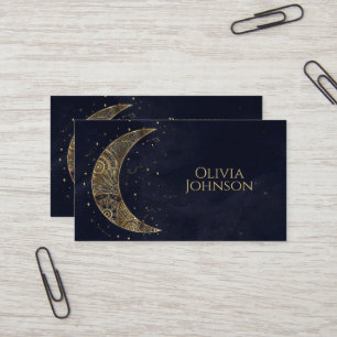Tarjeta De Visita Estética de la luna de oro celestial