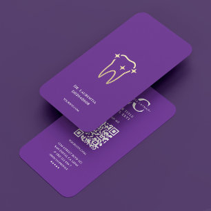 Tarjeta De Visita Estética dental dental dental Royal Purple Cosmeti