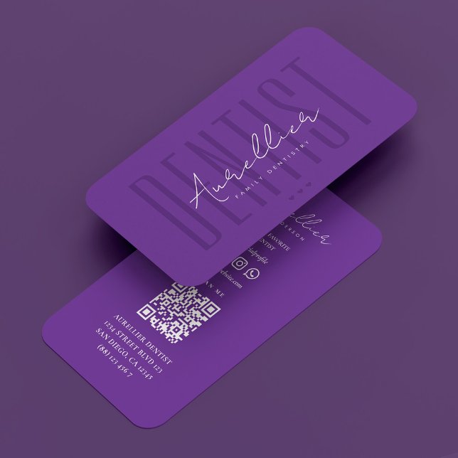 Tarjeta De Visita Estética dental Royal Purple Dentist Cosmetic (Dental Aesthetic Royal Purple Dentist Cosmetic Business Card
)