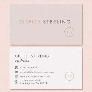 Tarjeta De Visita Estética moderna Rubor Pink Minimalista Luxury
