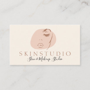 Tarjeta De Visita Estética Neutral Feminine Face Beauty Skine