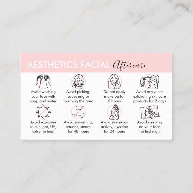 Tarjeta De Visita Estética Terapia facial (Reverso)