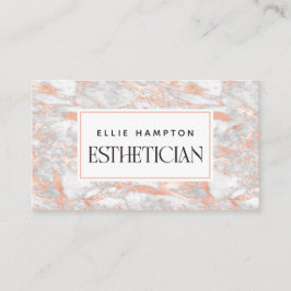 Tarjeta De Visita Esteticismo de lujo Rosa oro de mármol rosa 