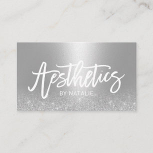 Tarjeta De Visita Esteticismo Estética moderna de plata