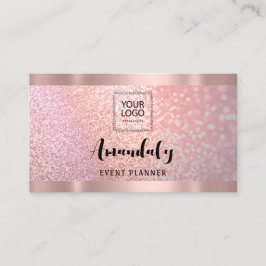 Tarjeta De Visita Esteticismo Lash Nails Pelo Código QRlogotipo Rosa