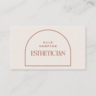 Tarjeta De Visita Esteticista de Belleza de Arco de Terracota minima