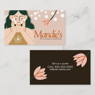 Tarjeta De Visita Esteticista de Cuidados de la Piel Mujeres Negocio