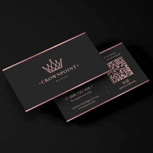 Tarjeta De Visita Esteticista de lujo beautician Corona Rosegold Ros