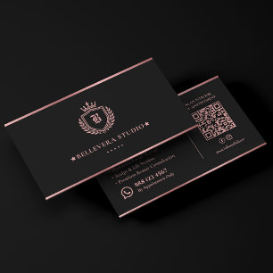 Tarjeta De Visita Esteticista de lujo elegante rosa dorado rosa bell