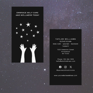 Tarjeta De Visita Esteticista de medios sociales Skincare Hars Stars