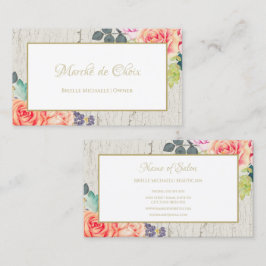 Tarjeta De Visita Esteticista de Salón Floral Acuarela