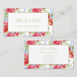 Tarjeta De Visita Esteticista del Salón Floral Rojo