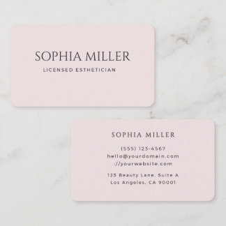 Tarjeta De Visita Esteticista Editorial Minimalista Rosa