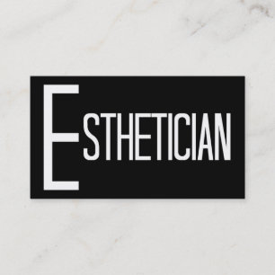 Tarjeta de visita esteticista en blanco y negro