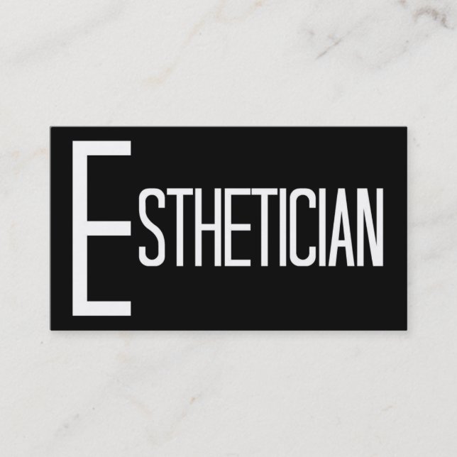 Tarjeta de visita esteticista en blanco y negro (Anverso)