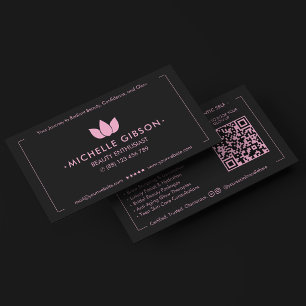 Tarjeta De Visita Esteticista estética Rosa Negra Belleza Esteticist
