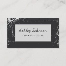 Tarjeta De Visita Esteticista esteticista negro de moda de mármol gr