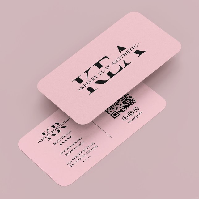 Tarjeta De Visita Esteticista estético rosado pastel moderno (Beautician Esthetician Pink Pastel Modern Business Card
)