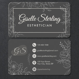 Tarjeta De Visita Esteticista Floral