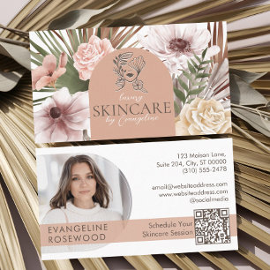 Tarjeta De Visita Esteticista Floral Acuarela Bohemio