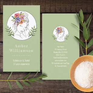Tarjeta De Visita Esteticista moderna estilista spa mujer elegante