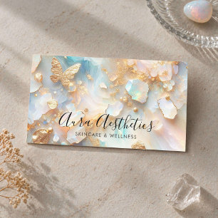 Tarjeta De Visita Esteticista Opalo Elegante Piedra de Luna Lujo Cui