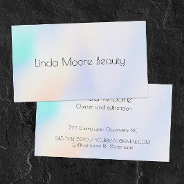 Tarjeta De Visita Esteticista Pastel Holograma Premium