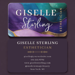 Tarjeta De Visita Esteticista Púrpura