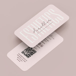 Tarjeta De Visita Estético estético elegante de color rosa