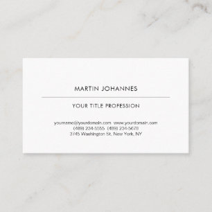 Tarjeta De Visita Estético Plano Profesional Moderno Blanco y Negro