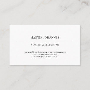 Tarjeta De Visita Estético Plano Profesional Negro y Blanco Moderno
