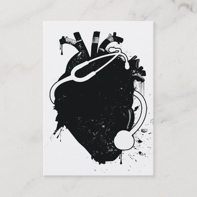 Tarjeta De Visita estetoscopio anatómico del corazón (Anverso)