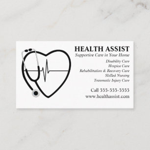 Tarjeta De Visita Estetoscopio y latido Salud en casa